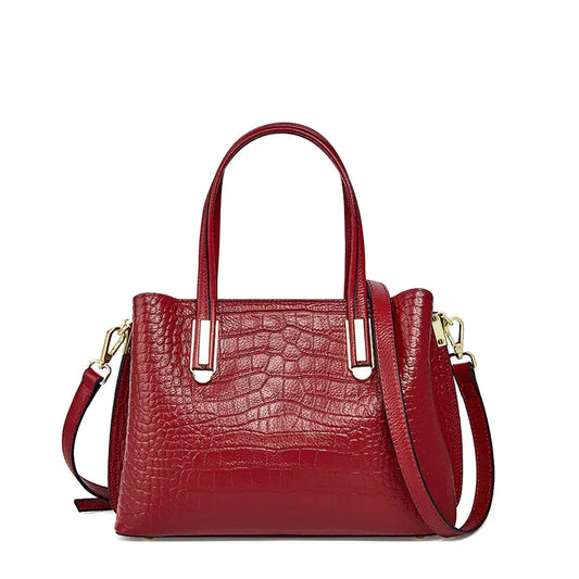Croc-Pattern PU Fashion Shoulder Tote