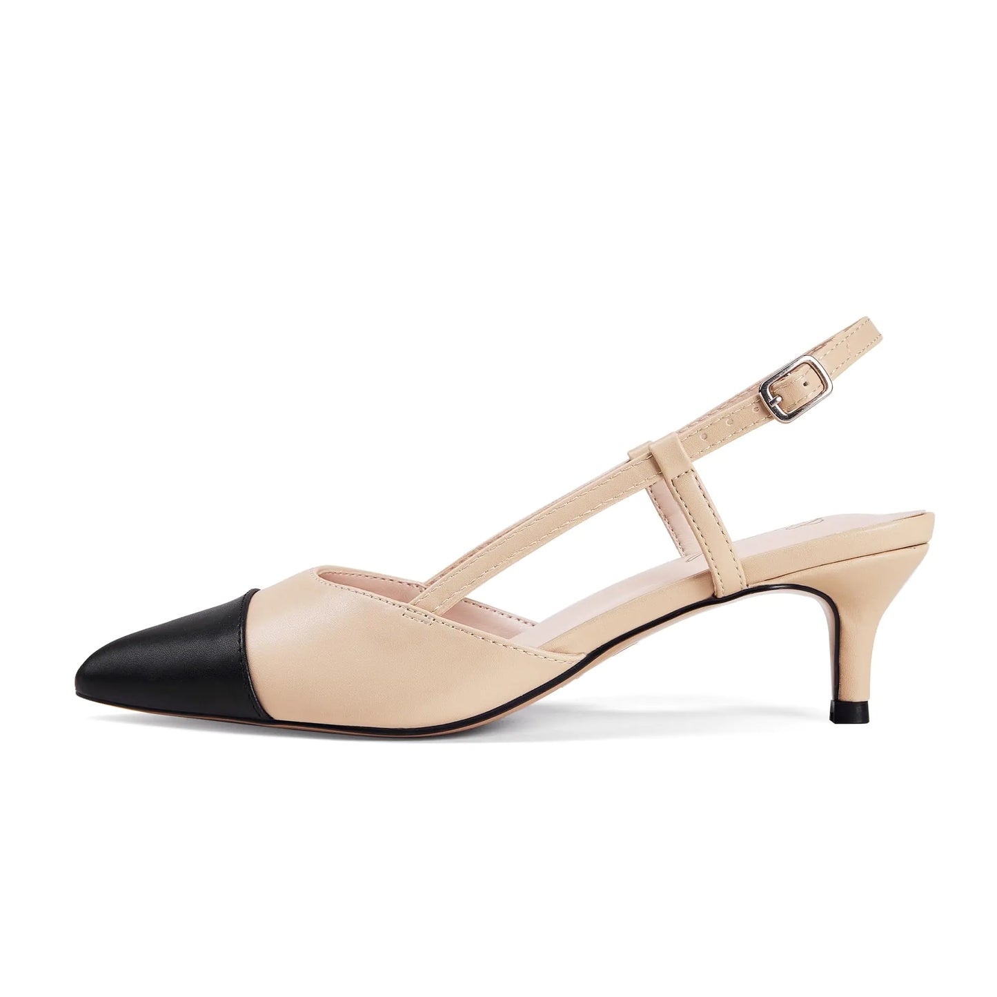 Classic Pointed Toe Slingback Kitten Heels