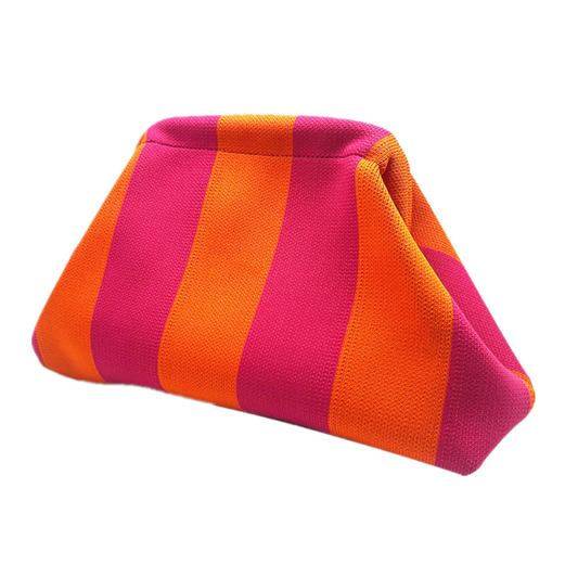 Colorblock Crochet Woven Cloud Clutch Purse