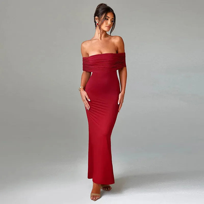 Off-Shoulder Backless Socialite Cocktail Dress