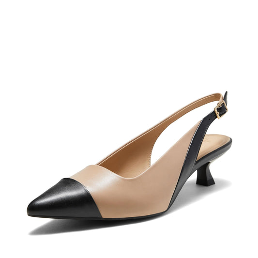 Pointed Slingback Kitten Heels with Cushion