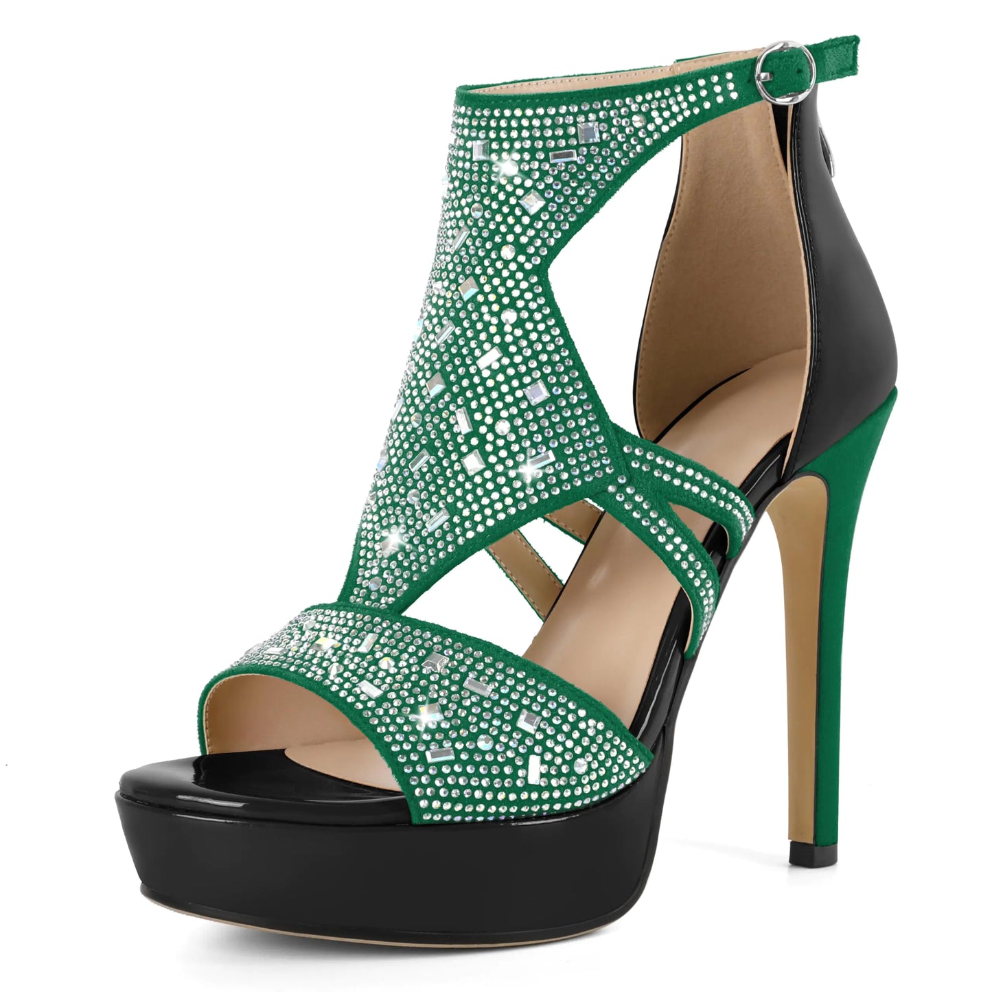 Rhinestone Gladiator Platform Stiletto Sandals