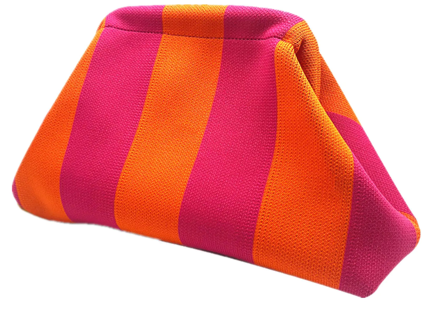 Colorblock Crochet Woven Cloud Clutch Purse