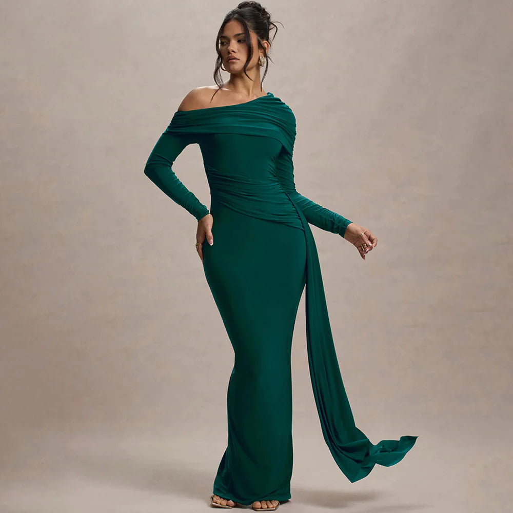 Chic Pleated Ribbon Sheath Dress