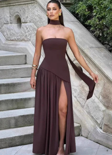 Irregular Slit Sexy Resort Maxi Dress