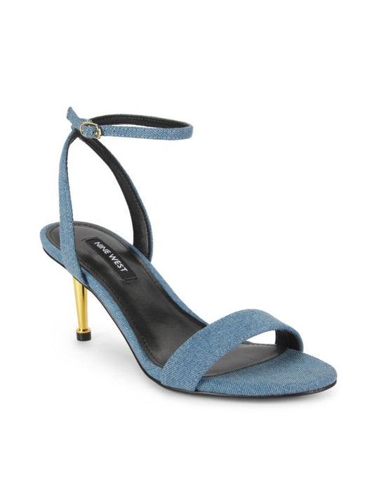 Denim-Blue Classic Stiletto Dress Sandal