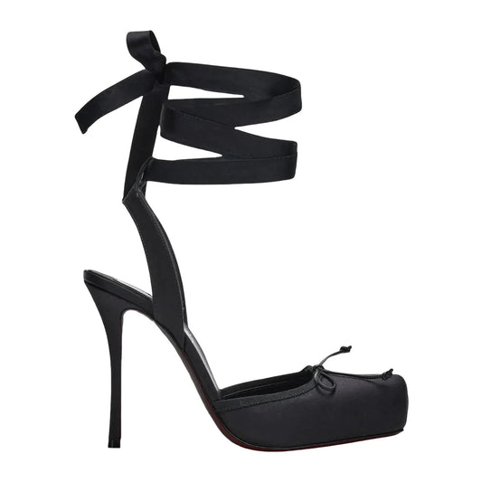 Ballet Bow Silk Slingback Stiletto Heels