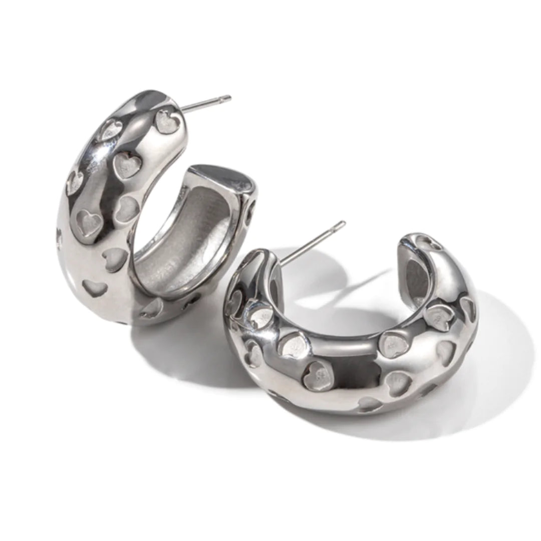 Elegant Gold Plated Half Round Earrings