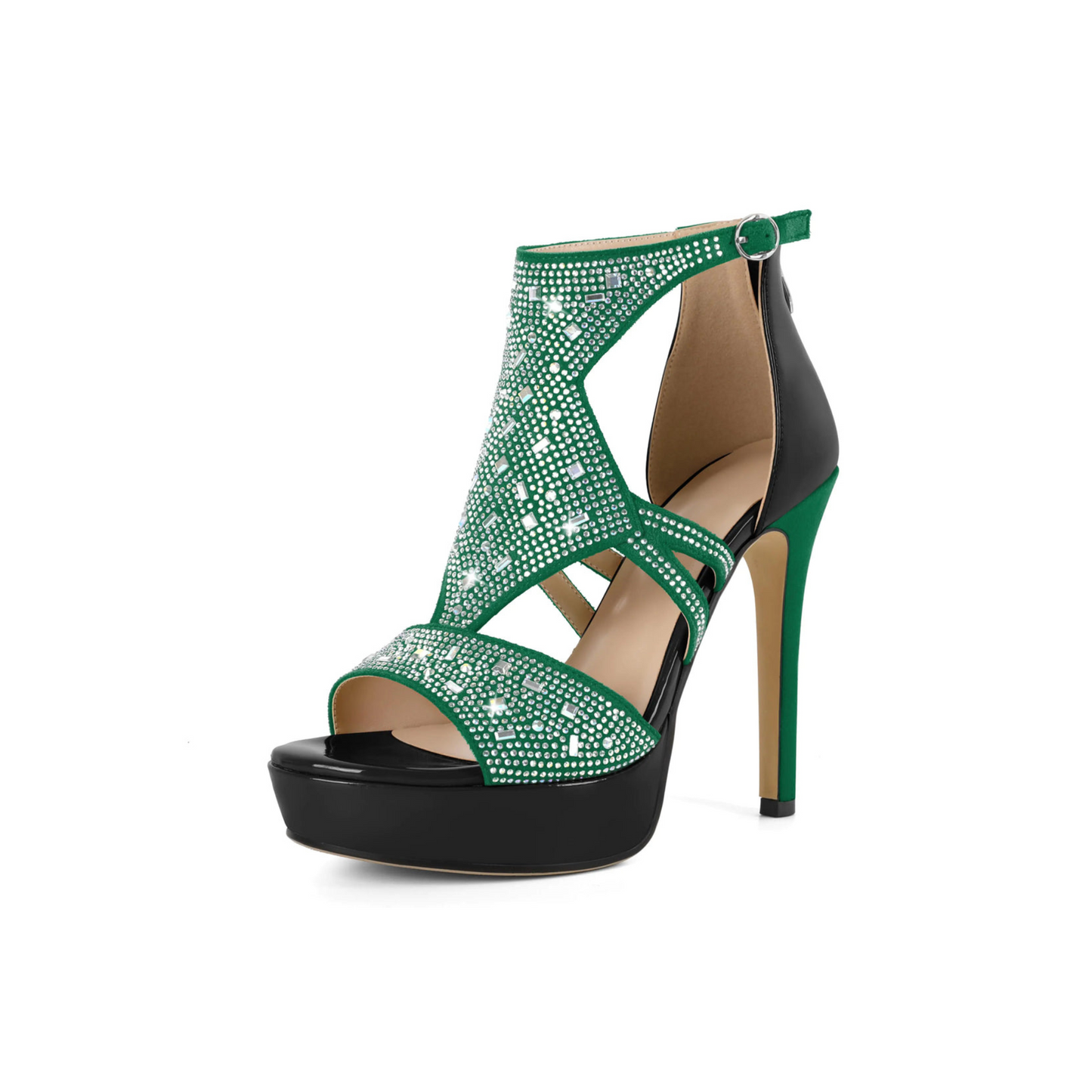 Rhinestone Gladiator Platform Stiletto Sandals