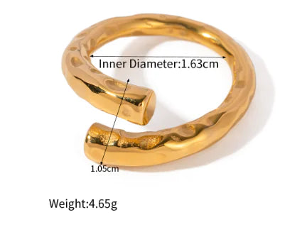 18K PVD Gold Plated Geometric Stainless Steel Ring