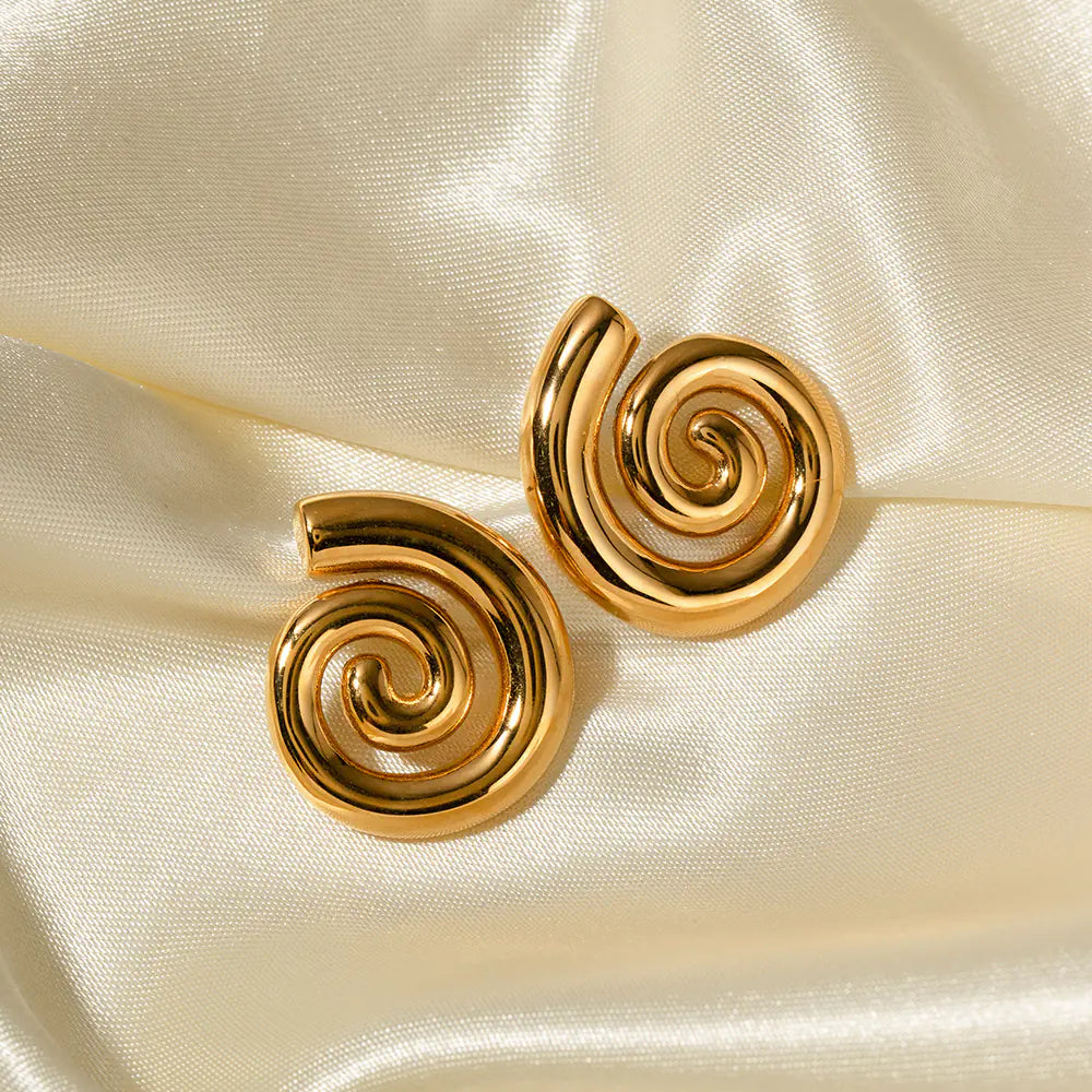 18K Gold Stainless Steel Twisted Hoop Earrings