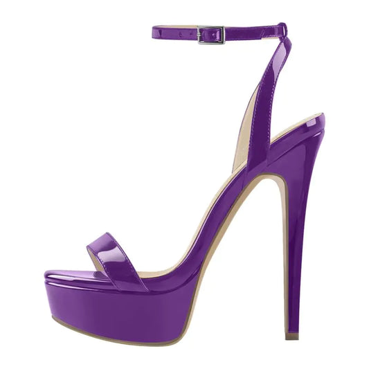 Patent Platform 15cm Peep-Toe Stiletto Heels