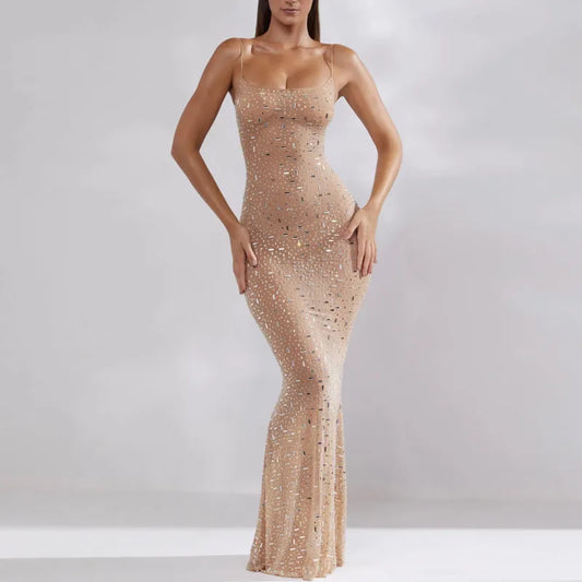 Flattering Suspenders Mermaid Evening Gown