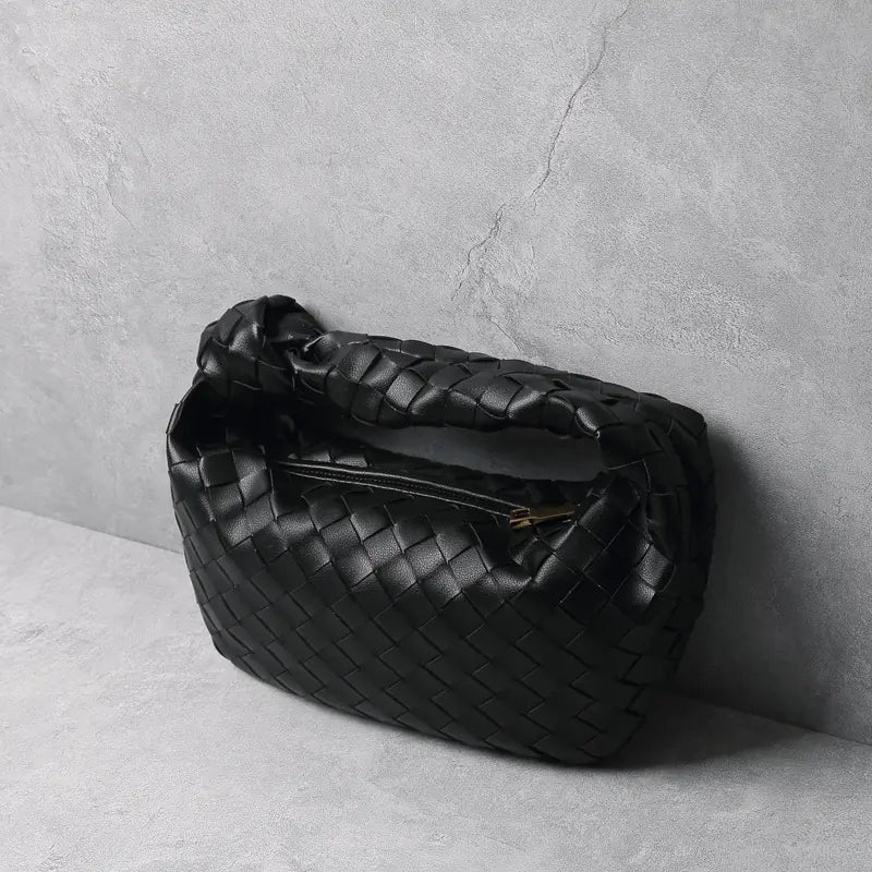 Trendy Cowhide Woven Leather Shoulder Bag