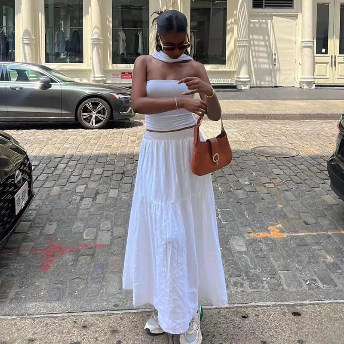 Sexy Satin Halter Backless Crop Top