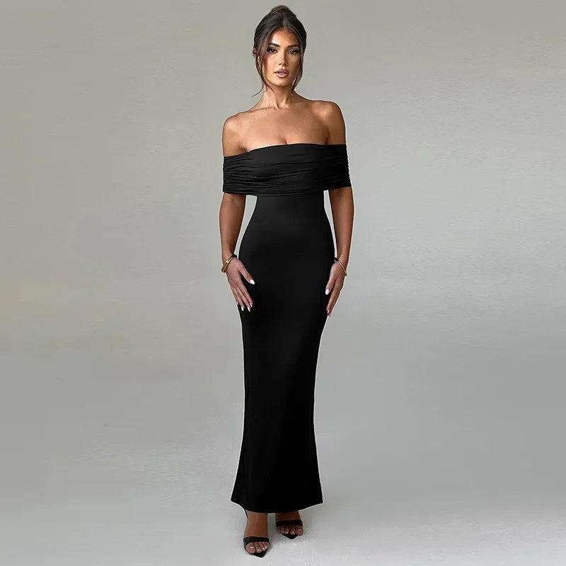Off-Shoulder Backless Socialite Cocktail Dress