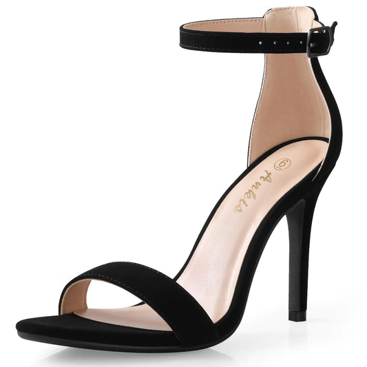 Four-Inch Open-Toe Ankle-Strap Stiletto Heels