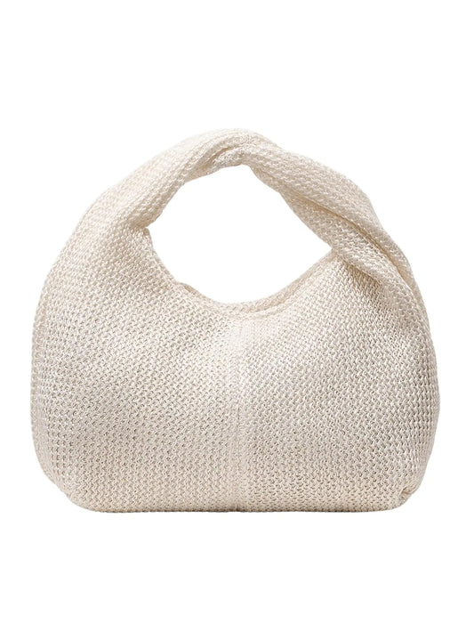 Beige Ruched Mini Hobo Clutch Purse