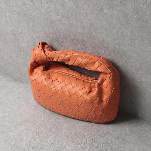 Trendy Cowhide Woven Leather Shoulder Bag