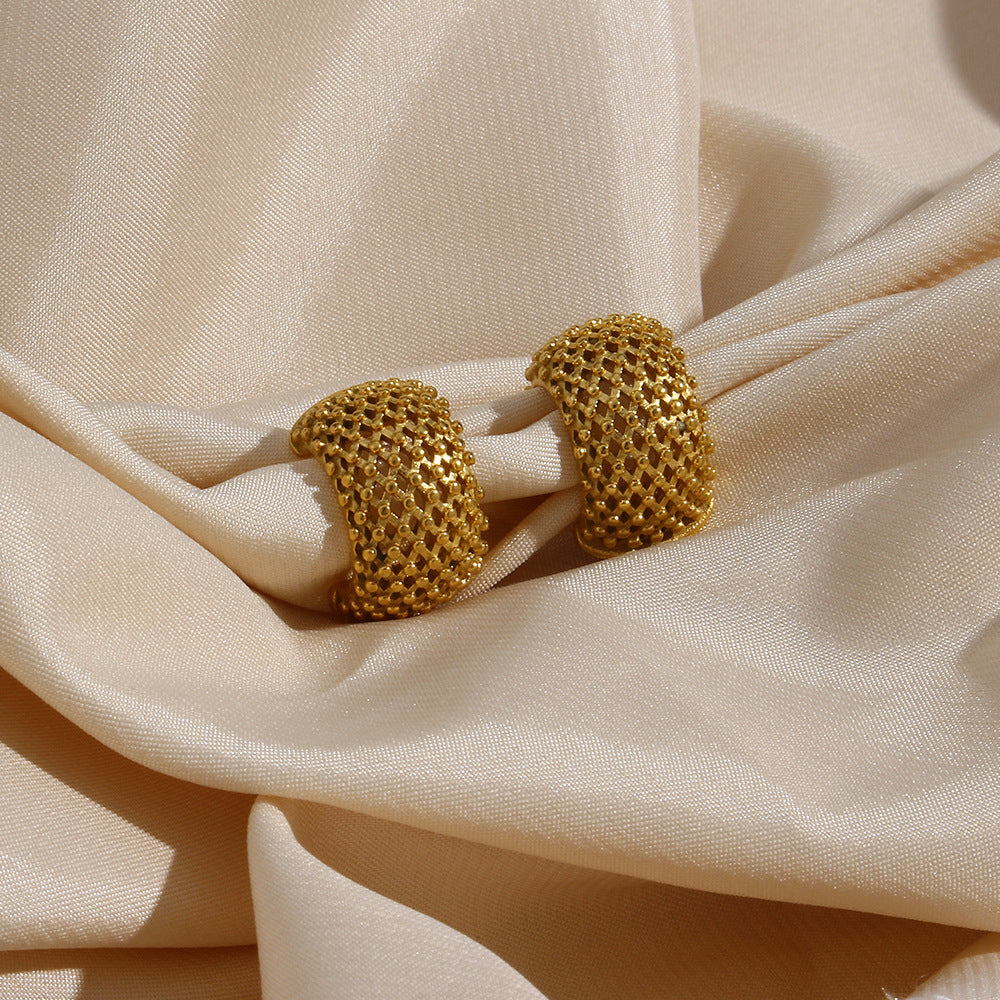 Minimalist Stainless Steel 18K Gold Earrings