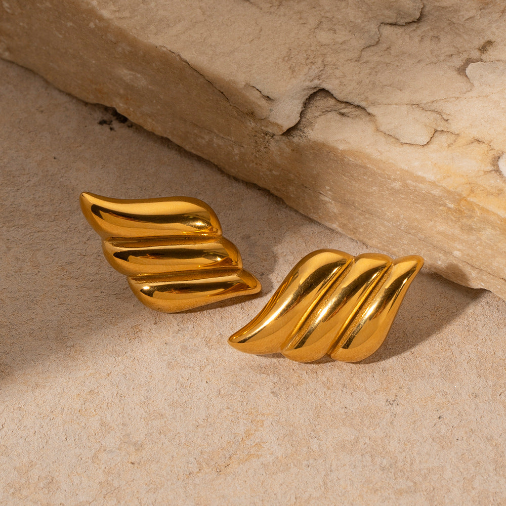 18K Gold Stainless Steel Vintage Minimalist Earrings