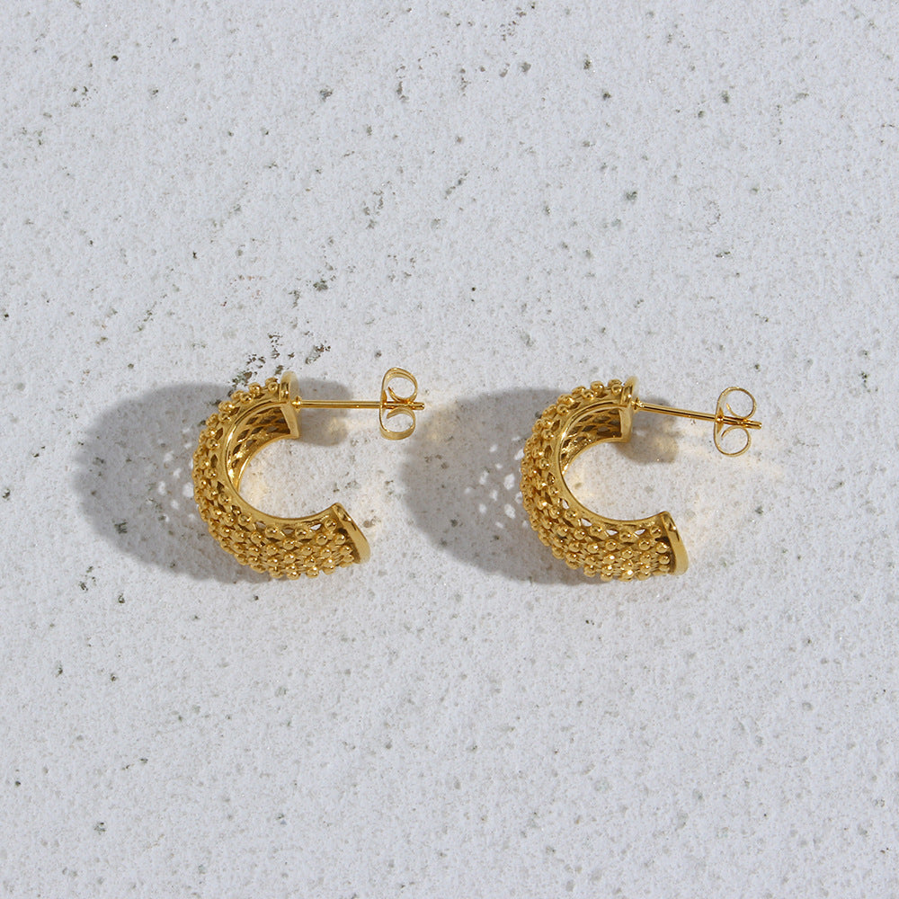 Minimalist Stainless Steel 18K Gold Earrings