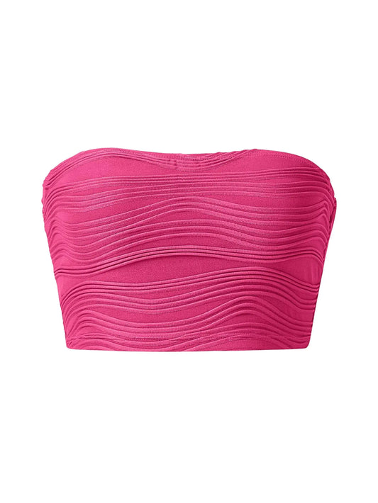 Textured Ribbed Strapless Open-Back Tube