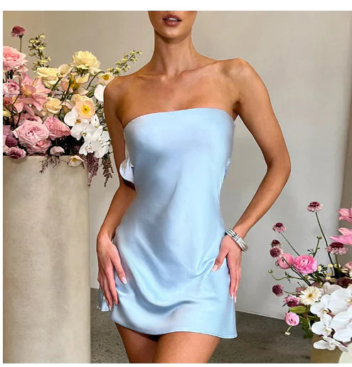 Off-Shoulder Tube Pullover Mini Dress