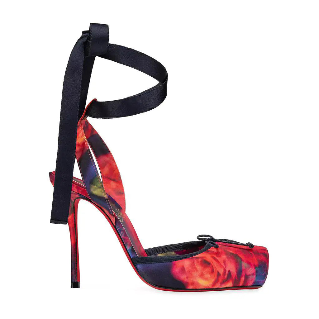 Ballet Bow Silk Slingback Stiletto Heels