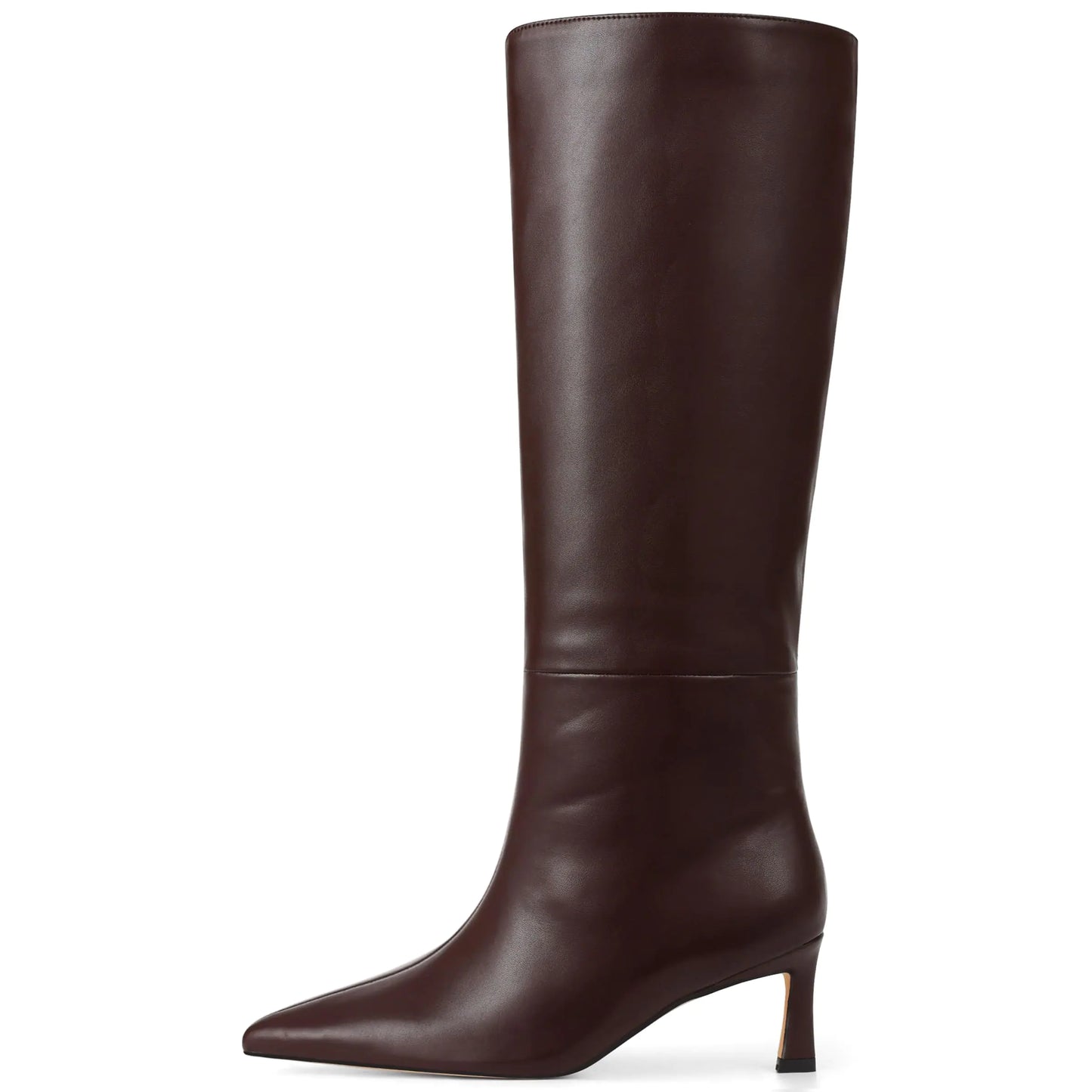 Wide-Calf Knee-High Pointed Toe Boots