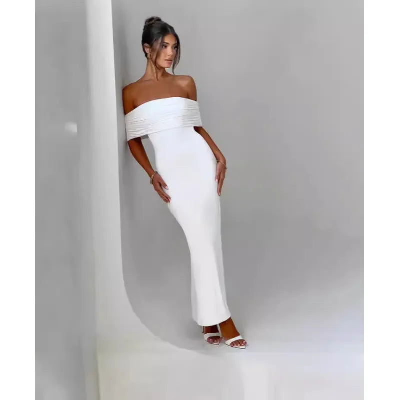 Off-Shoulder Backless Socialite Cocktail Dress