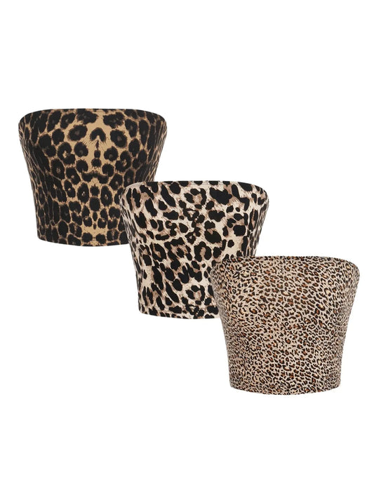 Three-Pack Animal Print Tube Tops