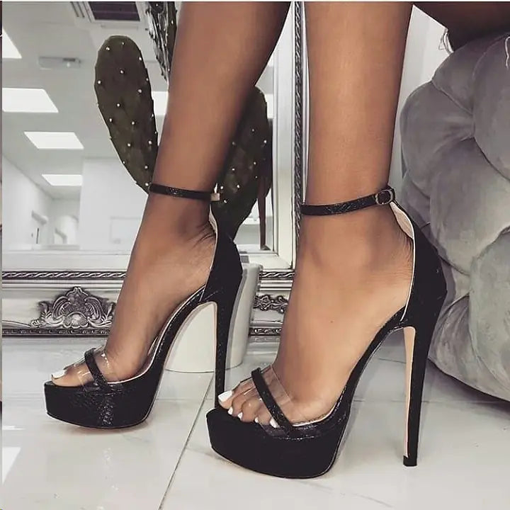Waterproof Crocodile Platform High Heels