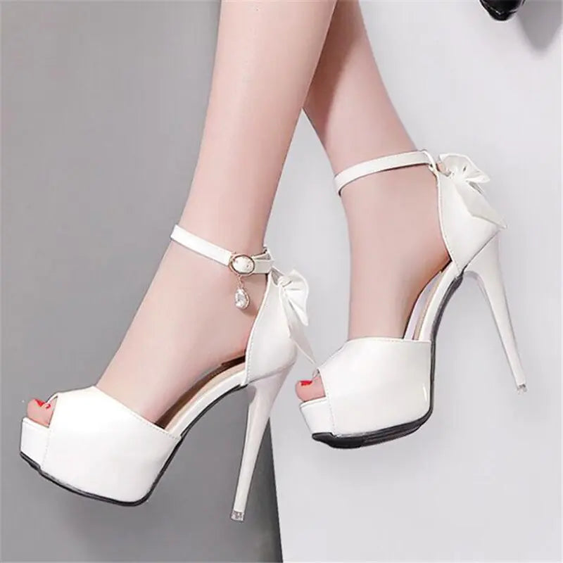 Bow Strap 12cm Stiletto Heeled Sandals
