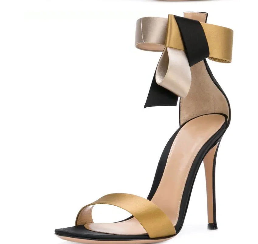High Heel Open Toe Bow Sandals