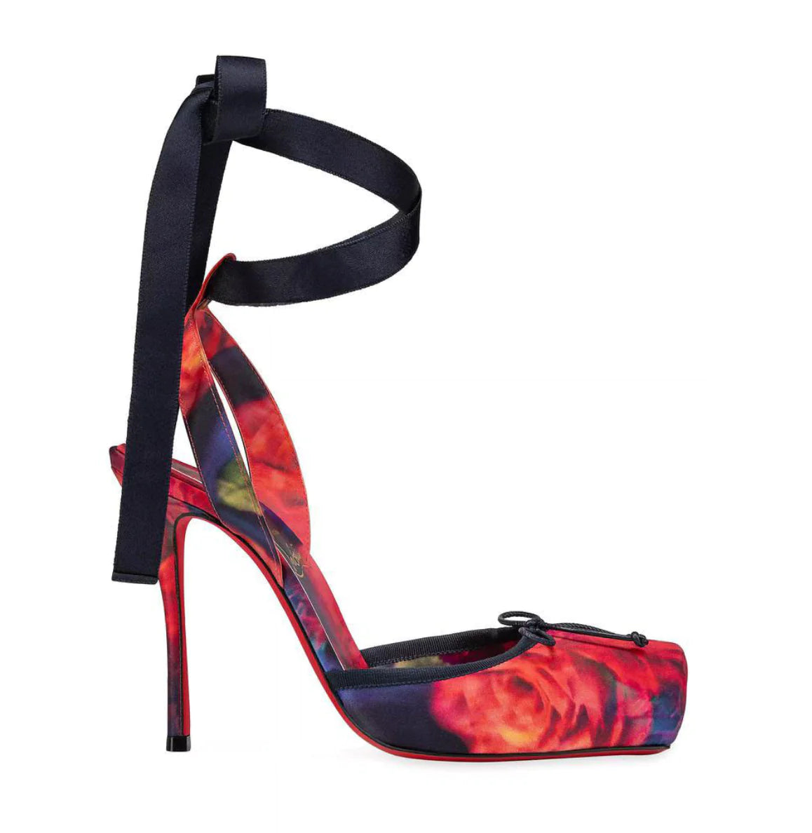 Ballet Bow Silk Slingback Stiletto Heels