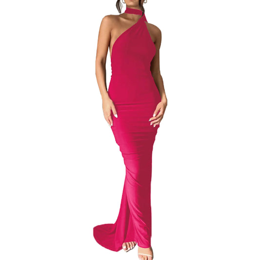 Backless Sleeveless Bodycon Cocktail Maxi Dress