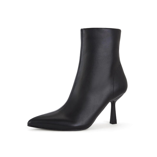 Black Pointed Toe Stiletto Ankle Boots