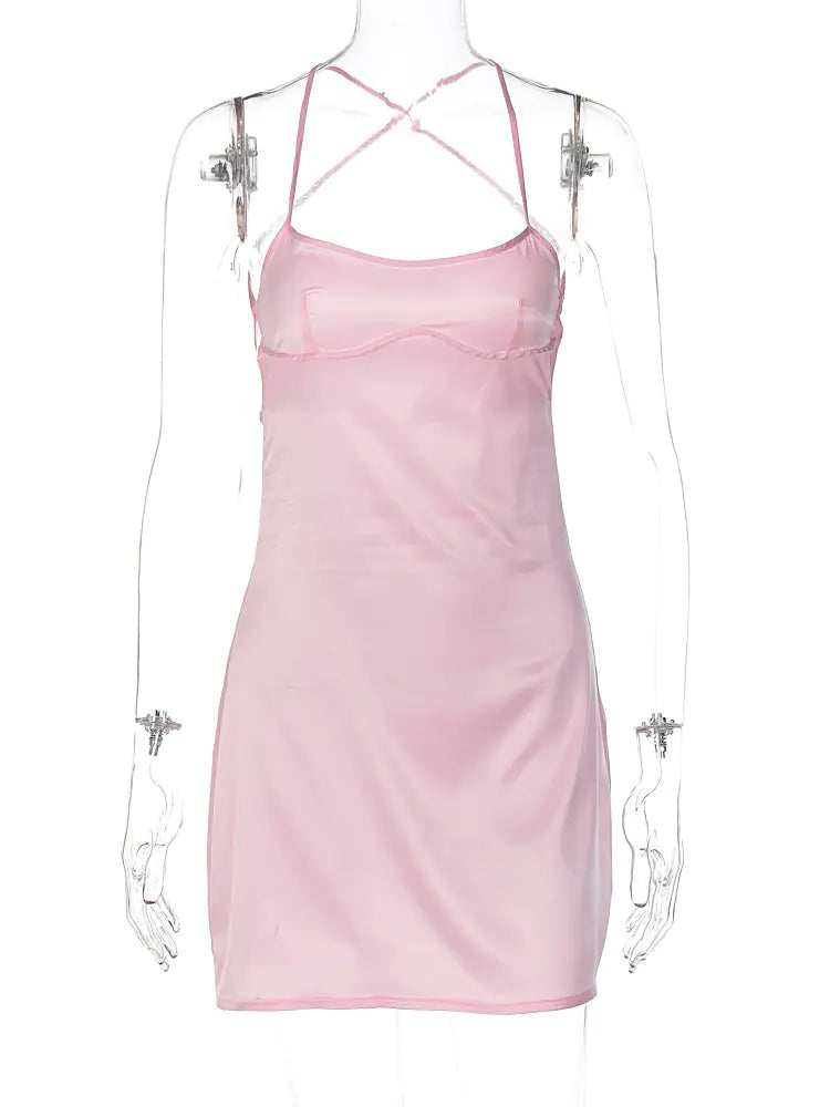 Fashionable Solid Color Sexy Strap Dress for Women