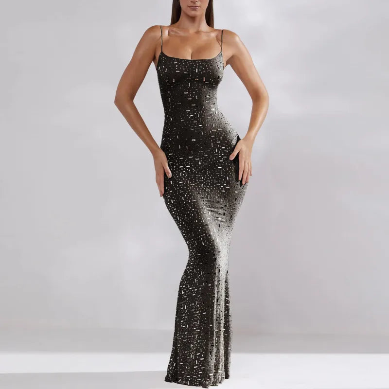 Flattering Suspenders Mermaid Evening Gown