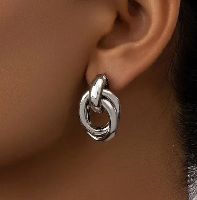 Edgy Geometric Punk Style Earrings