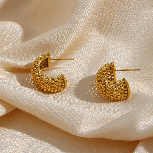 Minimalist Stainless Steel 18K Gold Earrings
