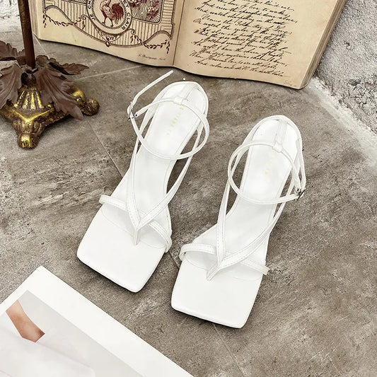 Square-Toe Strap 6–8cm Heeled Sandals