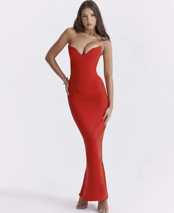 Sleek Strapless Slim Fit Tube Dress