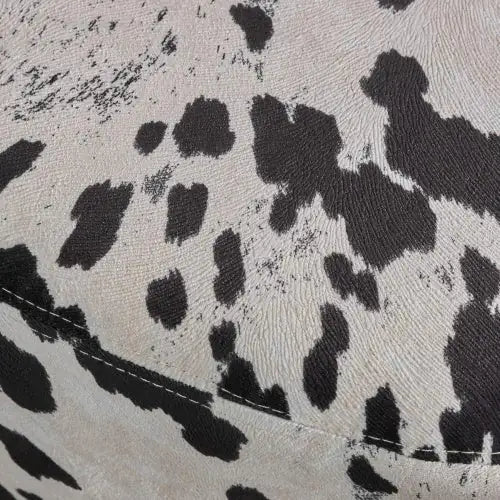 Black And White Velvet Cow Shaped Footstool