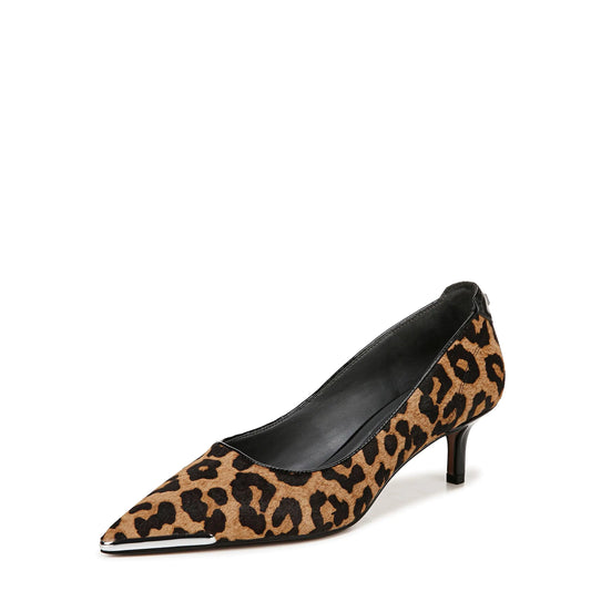 Camel Brown Animal Print Kitten Heel Pump