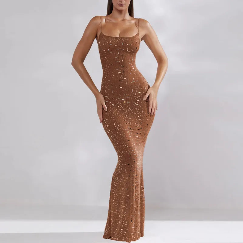 Flattering Suspenders Mermaid Evening Gown