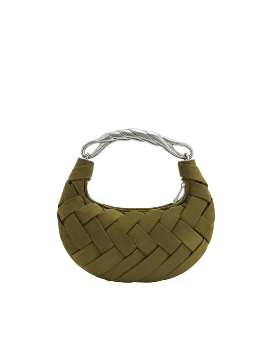 JW PEI Dark Olive Orla Weave Handbag