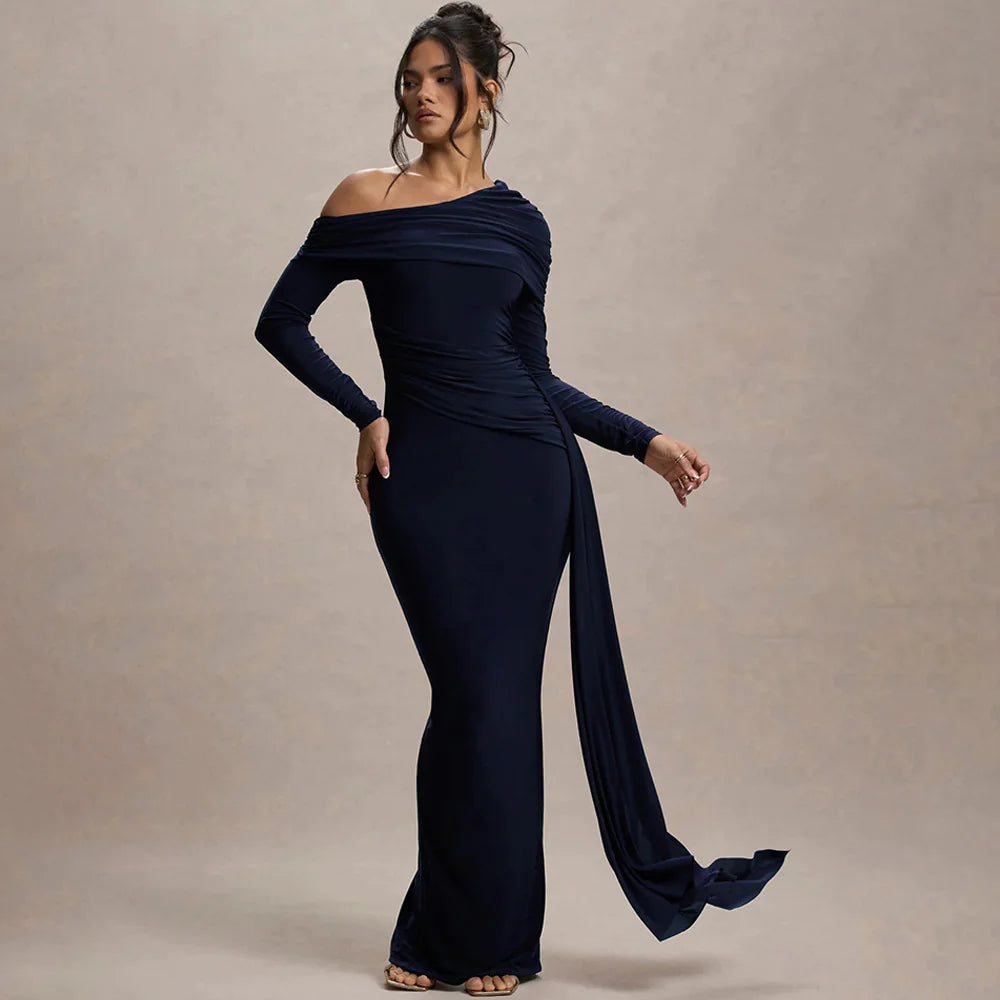 Chic Pleated Ribbon Sheath Dress