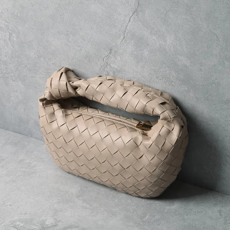 Trendy Cowhide Woven Leather Shoulder Bag